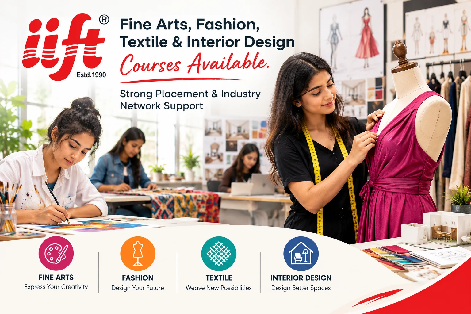 Fine Arts, Fashion, Textile & Interior Design Courses Available